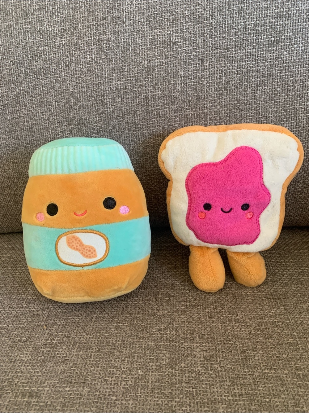 Squishmallows Peanut Butter Jar & Jelly Toast Hallmark Kellytoy Plush Set 5”